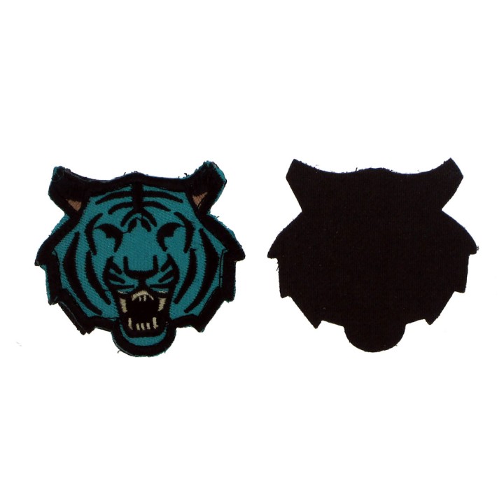 patch tissu tigre bleu
