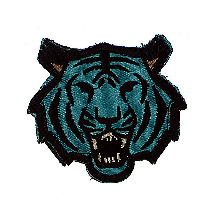 patch tissu tigre bleu