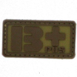 Patch PVC groupe sanguin B+ beige