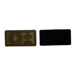 Patch PVC groupe sanguin O+ beige