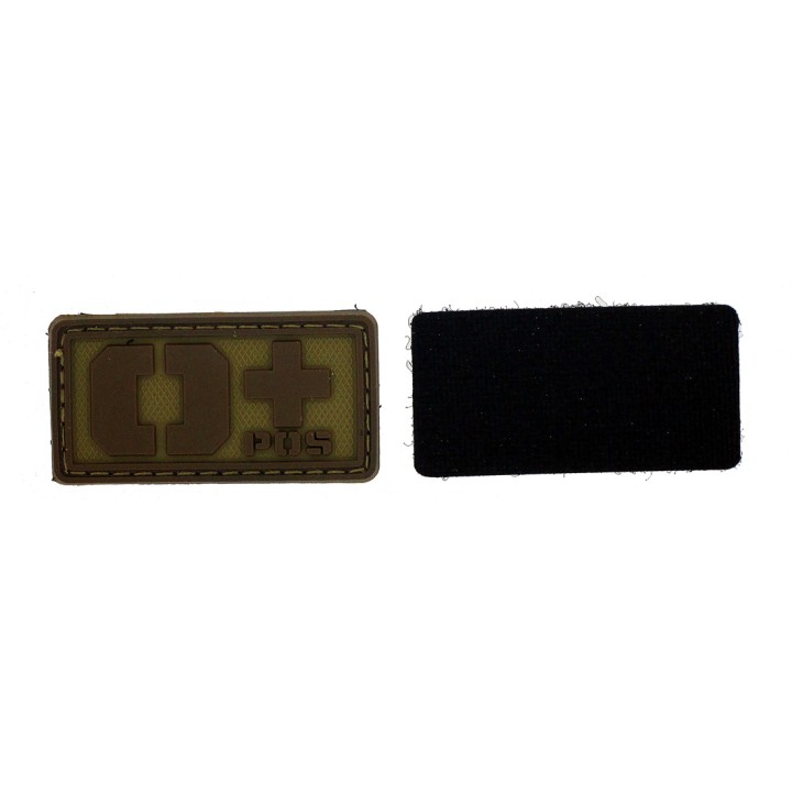 Patch PVC groupe sanguin O+ beige