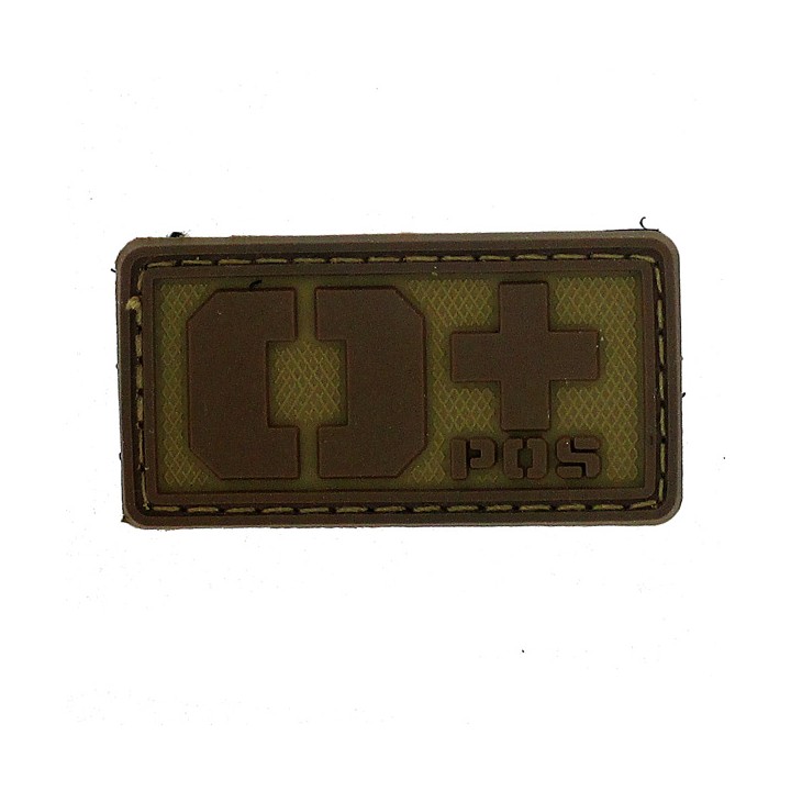 Patch PVC groupe sanguin O+ beige