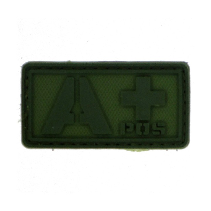 Patch PVC groupe sanguin A+ olive