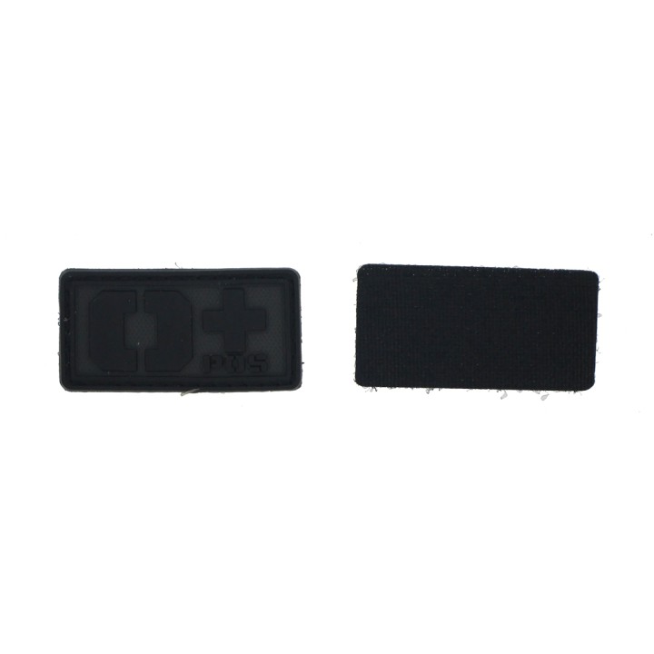 Patch PVC groupe sanguin O+ noir