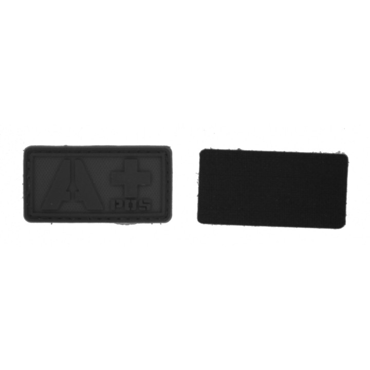 Patch PVC groupe sanguin A+ noir