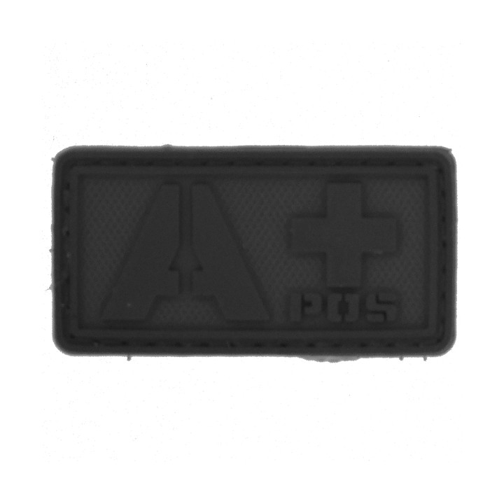 Patch PVC groupe sanguin A+ noir