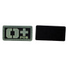 Patch PVC groupe sanguin O+ fond noir olive