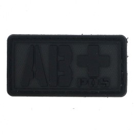 Patch PVC groupe sanguin AB+ noir