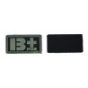 Patch PVC groupe sanguin B+ fond noir olive