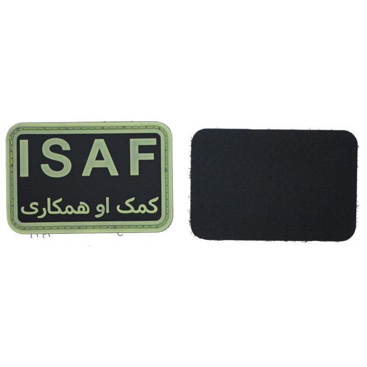 Patch PVC Isaf fond noir olive