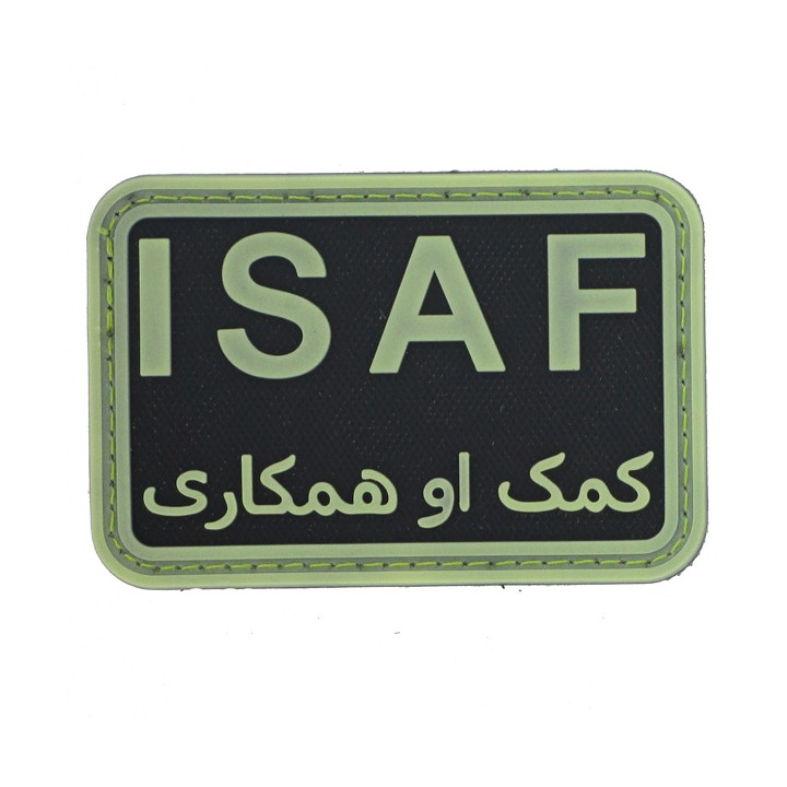 Patch PVC Isaf fond noir olive