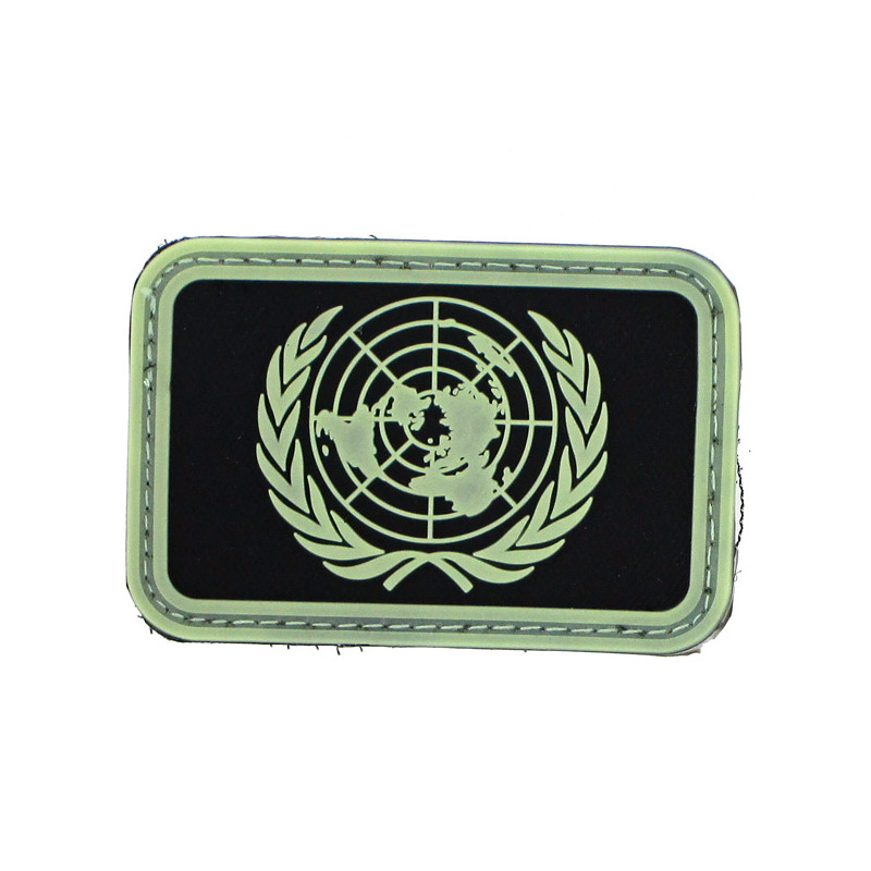 Patch pvc ONU-UN fond noir olive