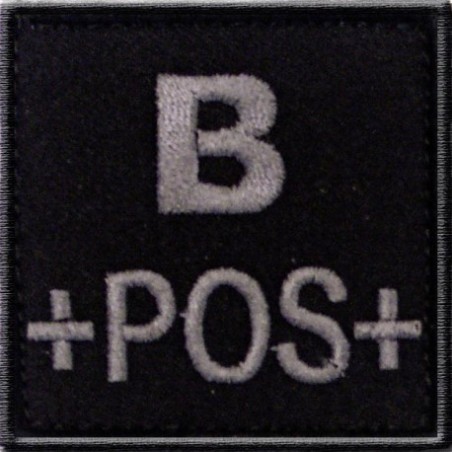 Patch TISSU groupe sanguin B+ noir