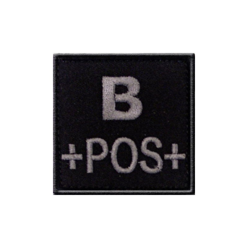 Patch TISSU groupe sanguin B+ noir