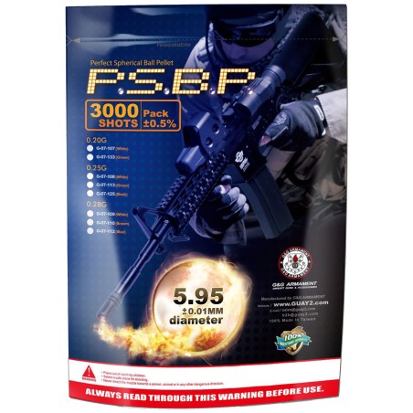 Sachet 3000 billes airsoft pas cher Perfect BB 0,25g