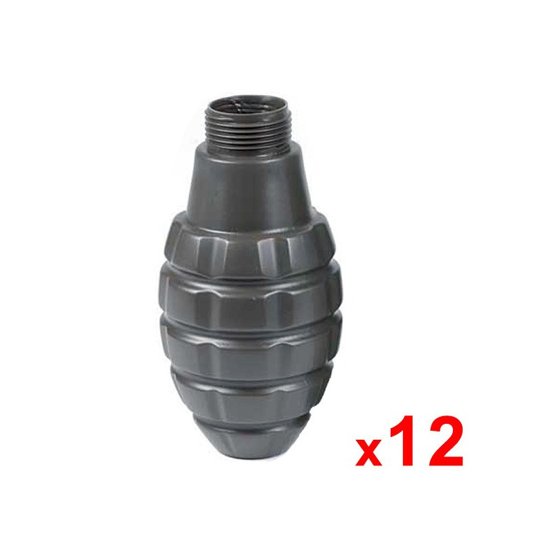 Lot de 12 coques de grenade thunder style Pineapple Black Eagle