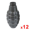 Lot de 12 coques de grenade thunder style Pineapple Black Eagle