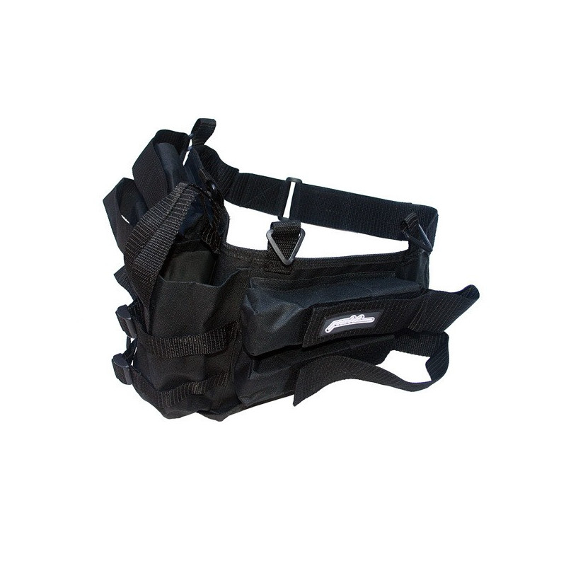 Paintball Harnais Field 4 pots + emplacement bouteille camo Horizontal