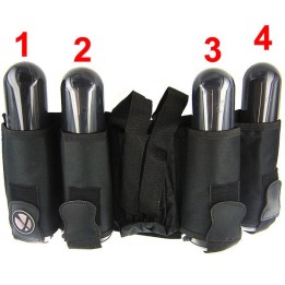 Paintball harnais GXG 4 pots + emplacement bouteille + 4 pots140 billes