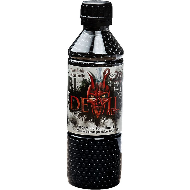 Billes, Blaster Devil, 0,20g, NOIRES  3000pcs.en Bouteille