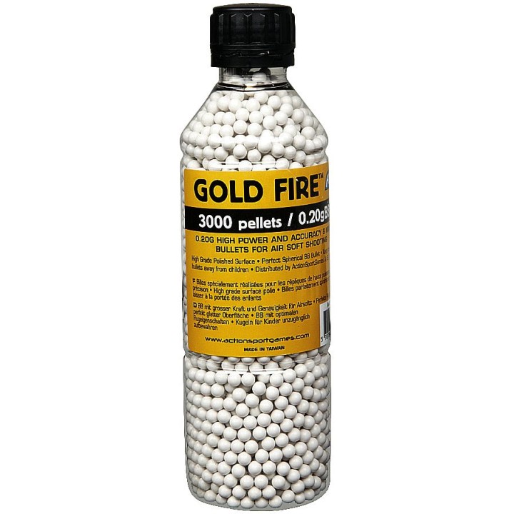 Airsoft BB, Gold Fire, 0.20g - 3000 pcs. in bottle