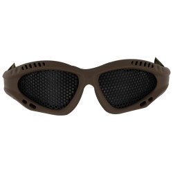 Airsoft O Style No Fog Metal Mesh Goggle Glasses Tan