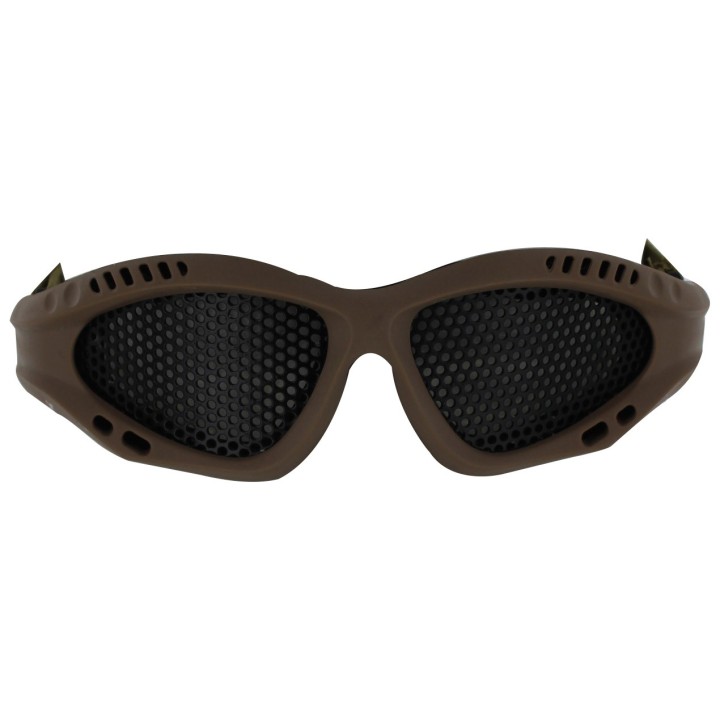 Airsoft O Style No Fog Metal Mesh Goggle Glasses Tan
