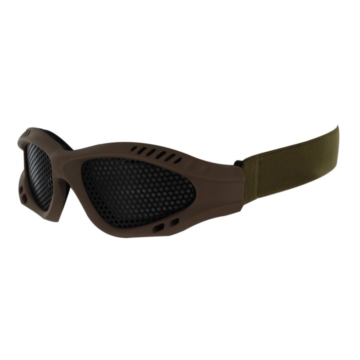 Airsoft O Style No Fog Metal Mesh Goggle Glasses Tan
