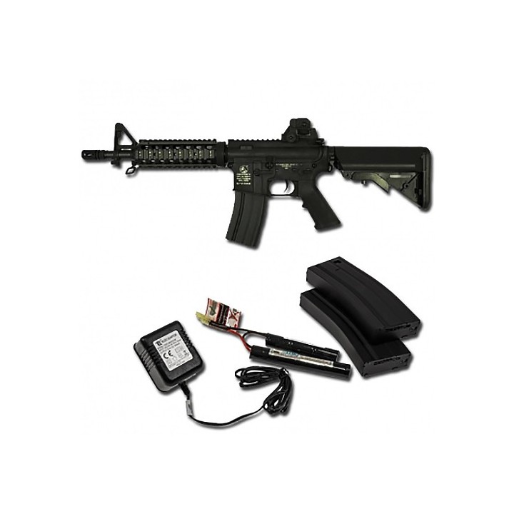 COLT M4 CQB Nylon Fibre elec. 6mm & 2 chargeurs metal 350BB's...