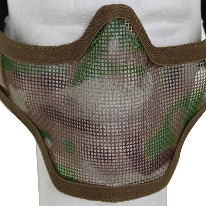 Airsoft Strike Half Face Tactical Military Bravo Strike Wire Mesh Mask Camo 