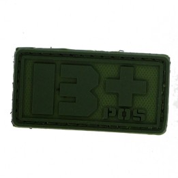 Patch PVC groupe sanguin B+ olive