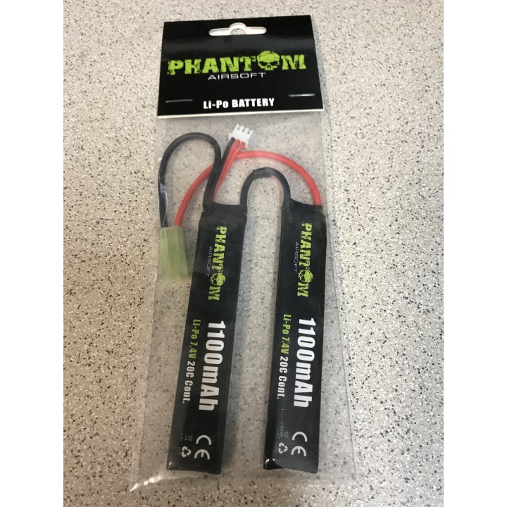 Batterie PHANTOM Li-Po 7,4V 1100mah 2 sitcks 20C