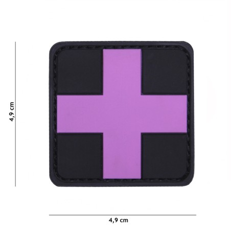 Patch 3D PVC Cross rose