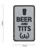 Patch 3D PVC Beer grey/black
