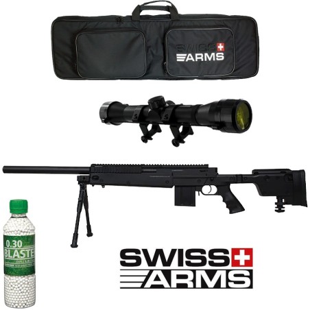 Pack Fusil Sniper SAS 06 Noir Swiss Arms avec bipied