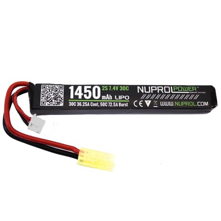 BATTERIE LIPO 11.1 V 1450 mah 25C 1 ELEMENT NUPROL
