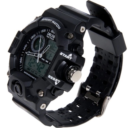 MONTRE TACTIQUE ANALOGIQUE ET DIGITALE NOIRE