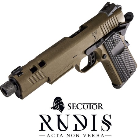 PRE-ORDER PISTOLET GAZ ET CO2 RUDIS V ACTA NON VERBA BRONZE SECUTOR