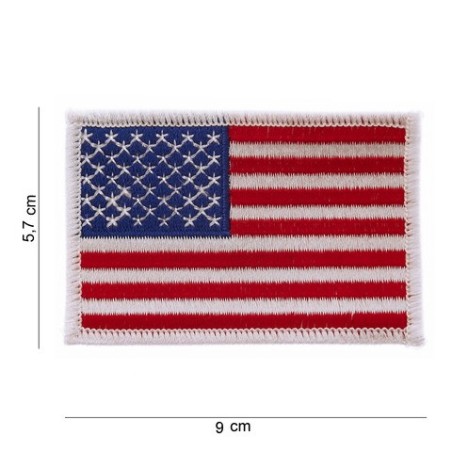 Patch " drapeau USA bordure blanche " (large)