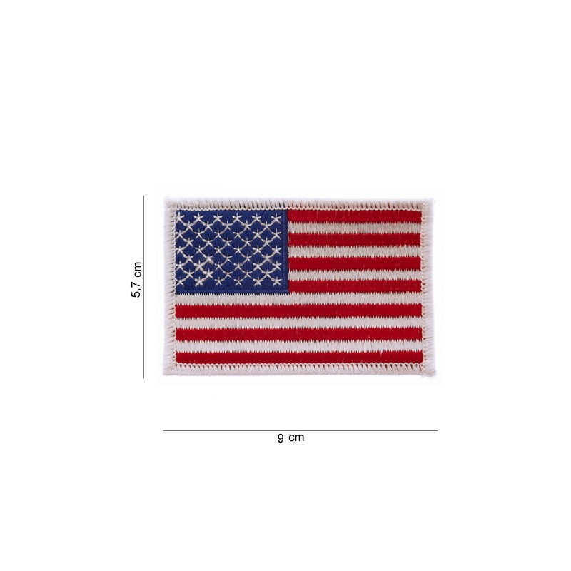 Patch " drapeau USA bordure blanche " (large)