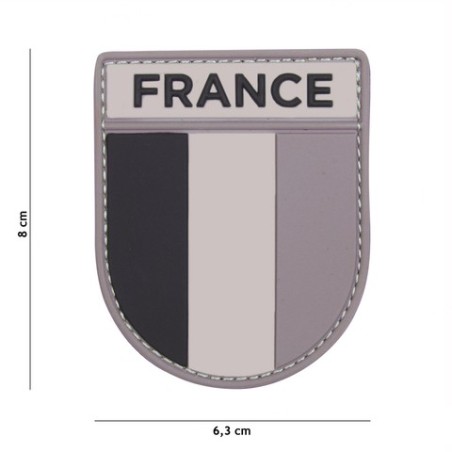Patch 3D PVC French army grey/black