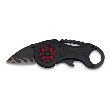 Albainox - Couteau biker noir rouge