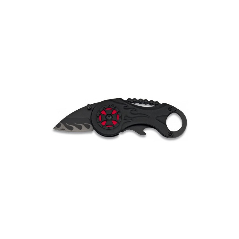 Albainox - Couteau biker noir rouge