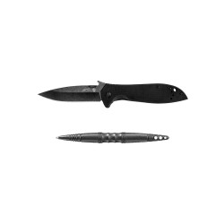 Kershaw - Couteau Noir CQC-4K + Stylo Tactique