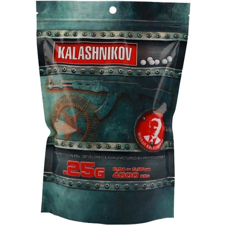 Billes Airsoft 0.25g Kalashnikov : Haute Précision pour AEG | Boutique Airsoft Atlantic