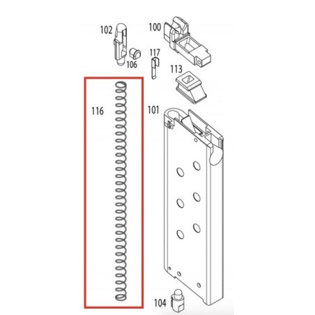 Magazine Follower Spring for KSC / KWA TT-33