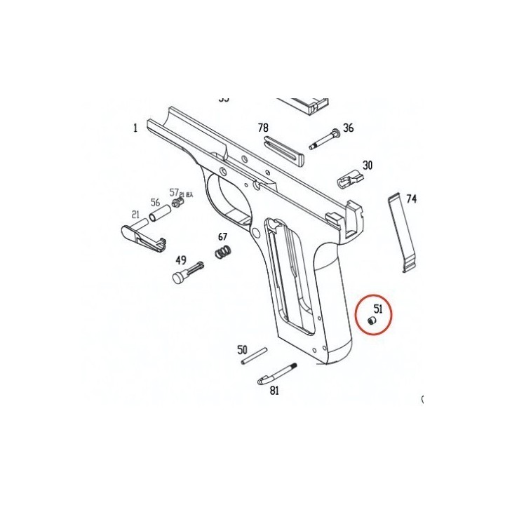 Lanyard Loop Nut for KSC / KWA TT-33
