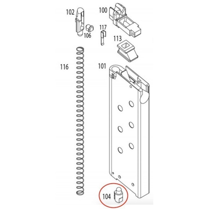 Magazine Base Plate Lock for KSC / KWA TT-33