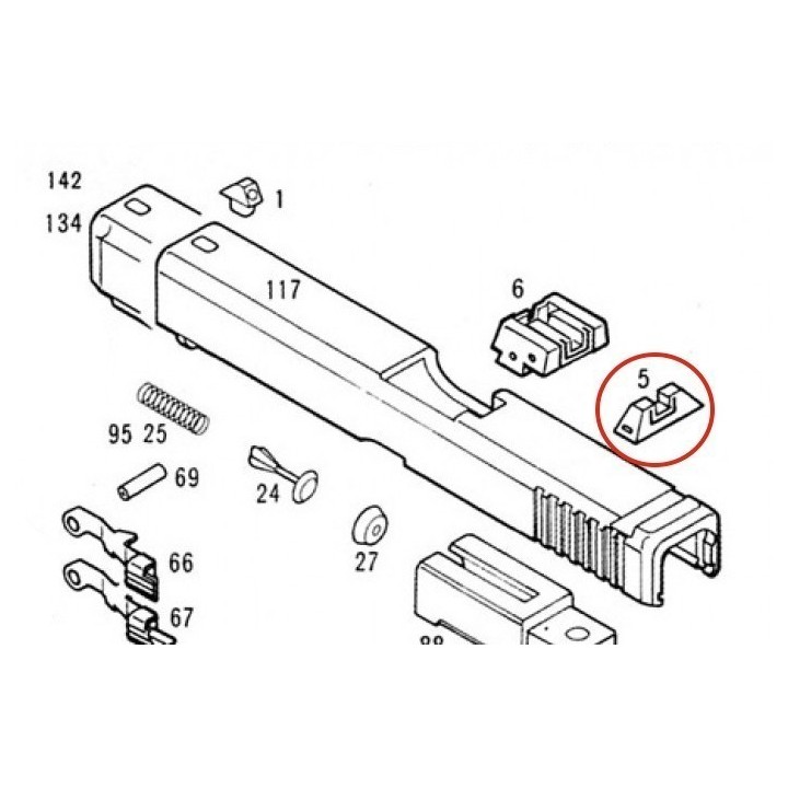 Rear Sight for KSC / KWA Glock