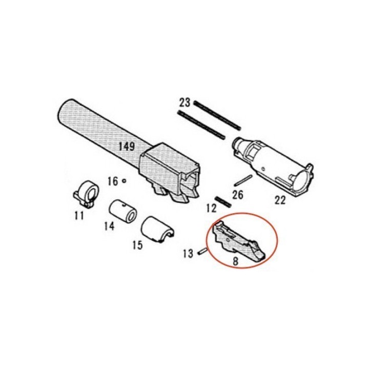 Inner Barrel Base for KSC / KWA Glock 19